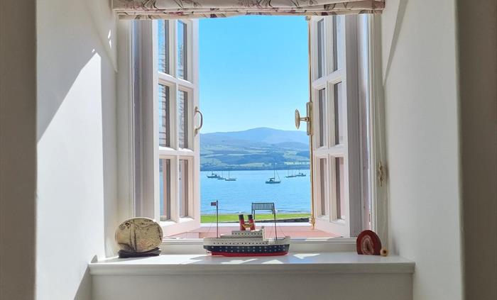 Sea views from upstairs sitting room at high tide